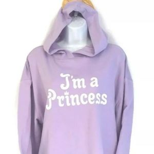 I'm a Princess" Cropped Hooded Junior Sweatshirt